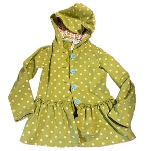 Matilda Jane Green Willow Dot Peplum Hoodie Size 6 jacket